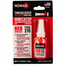Фіксатор різьбових з'єднань нерозбірний червоний 10гр   NOWAX